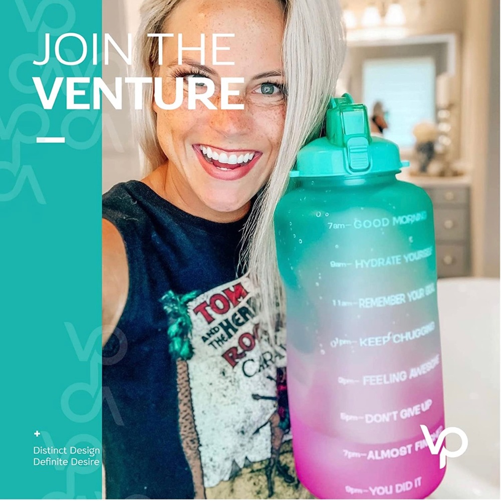 Water Bottle with Motivational Time Marker - Picture 5 of 6
